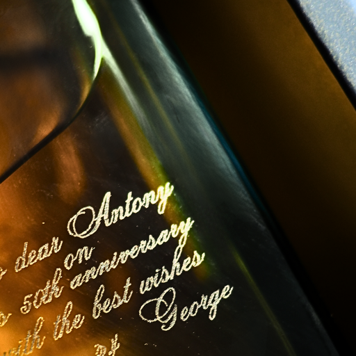 TEXT ENGRAVING on a Liquor / Wine bottle